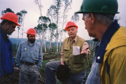 Ken Armson describing how a well managed clearcut eventually takes on many of the characteristics of a wildfire burnt area