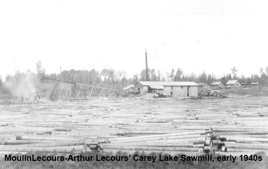 MoulinLecours Arthur Lecours Carey Lake sawmill early 1940s 2